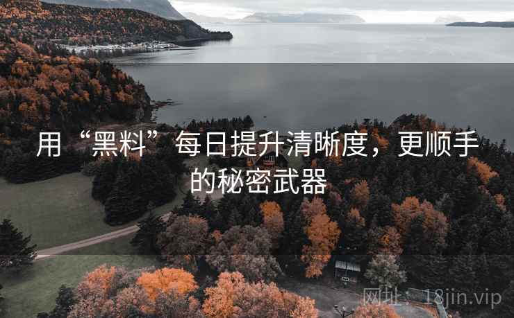 用“黑料”每日提升清晰度，更顺手的秘密武器