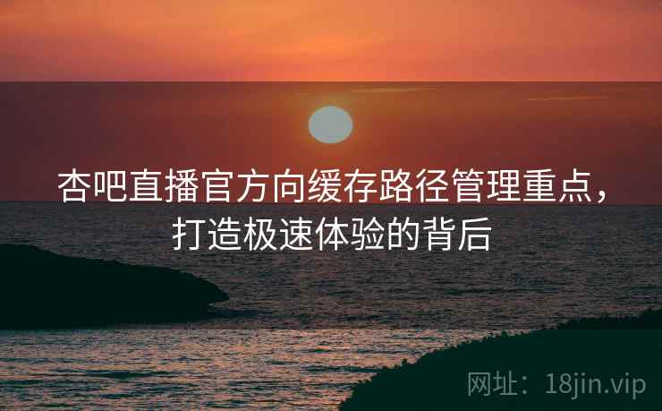 杏吧直播官方向缓存路径管理重点，打造极速体验的背后