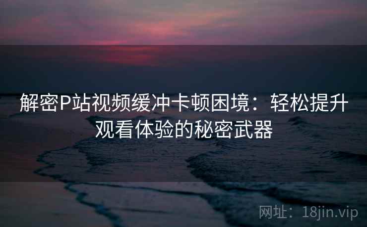解密P站视频缓冲卡顿困境：轻松提升观看体验的秘密武器